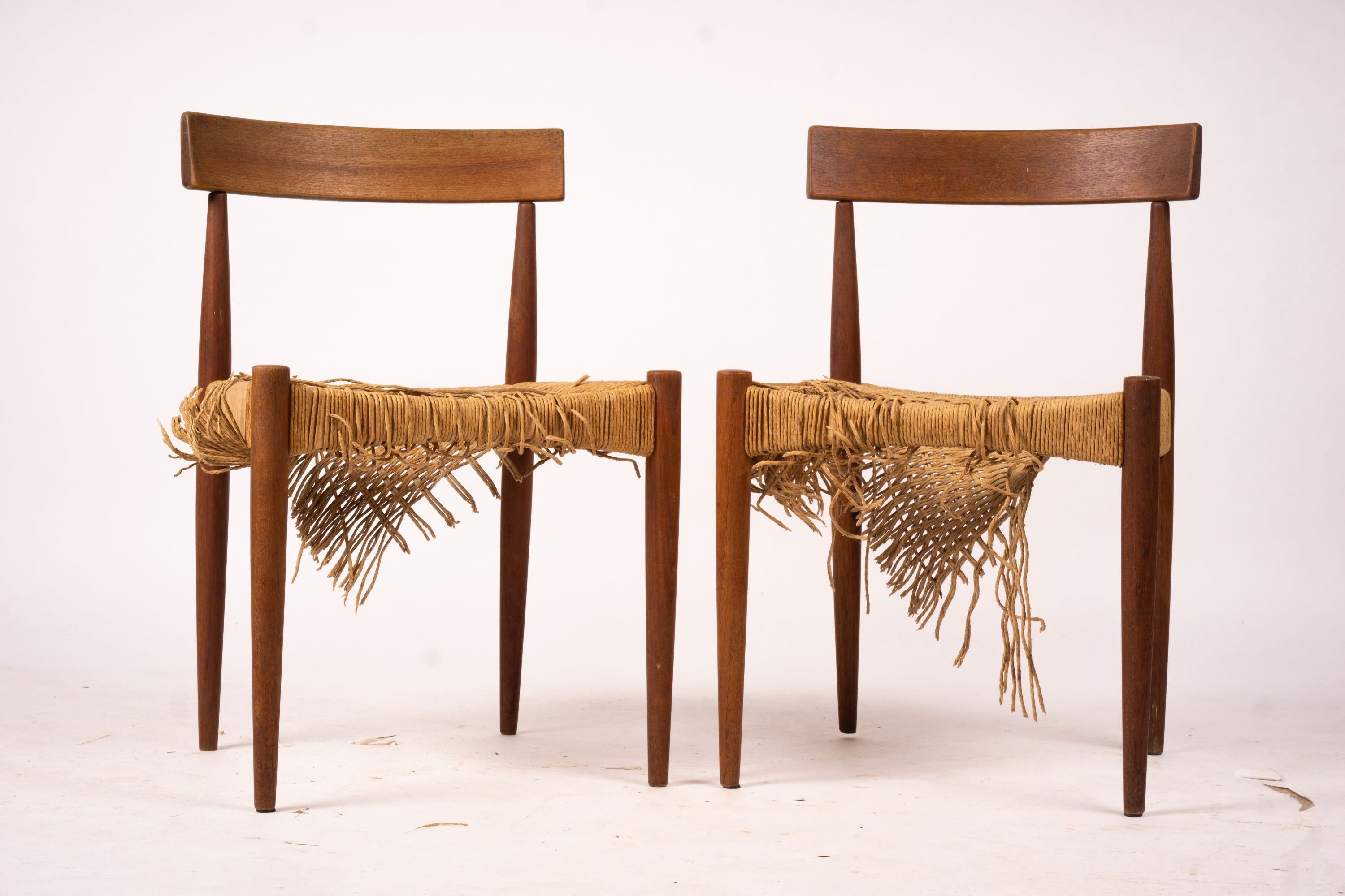 A set of six Danish teak dining chairs, probably Olsen for Morgan Kohl (all seats a.f.)